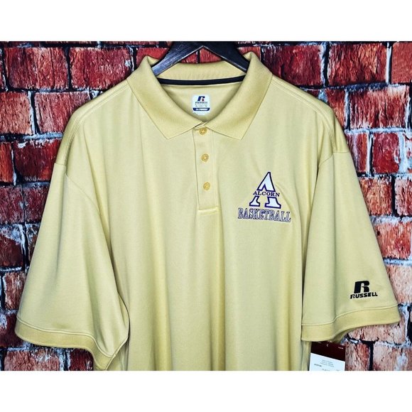 NWT Alcorn State University Braves Basketball Gold Men’s XL Polo Shirt HBCU - Picture 1 of 5